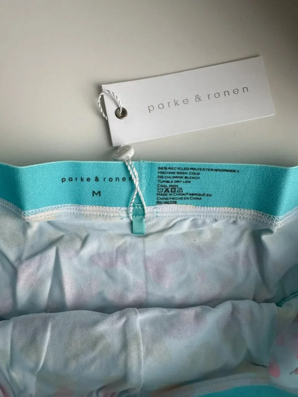 Parke & Ronen - Print Low Rise Brief - Heartbreaker Turquoise (M)